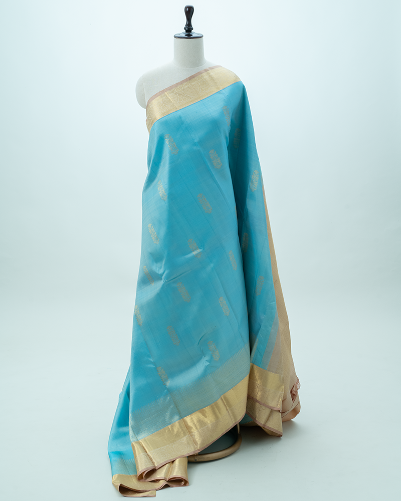 Dual tone lilac Kanjivaram Silk Saree