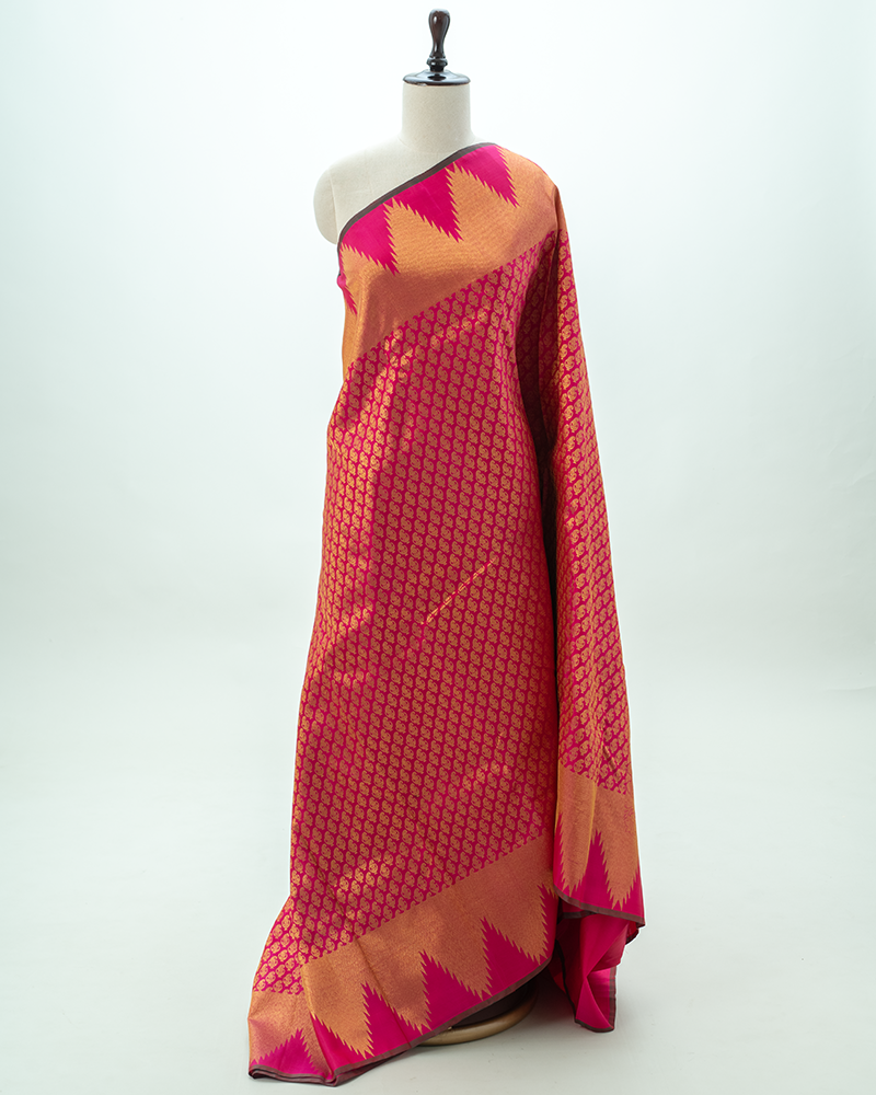 Red & Gold Tissue Kanjivaram Silk Saree