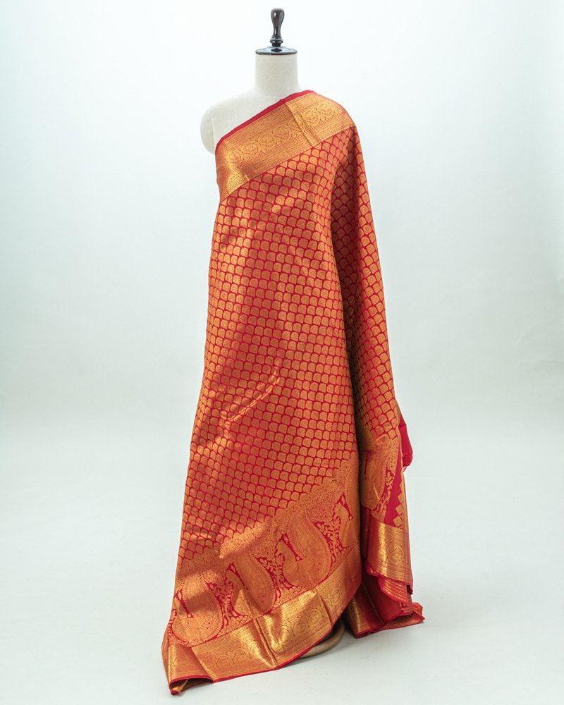 Rich Red Tissue Kanjivaram Silk Saree