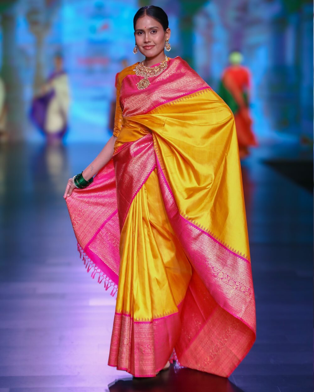 Radiant Yellow Kanjivaram Silk Saree