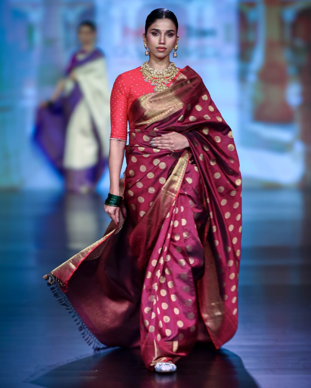 Wine Maroon Kanjivaram Silk Saree