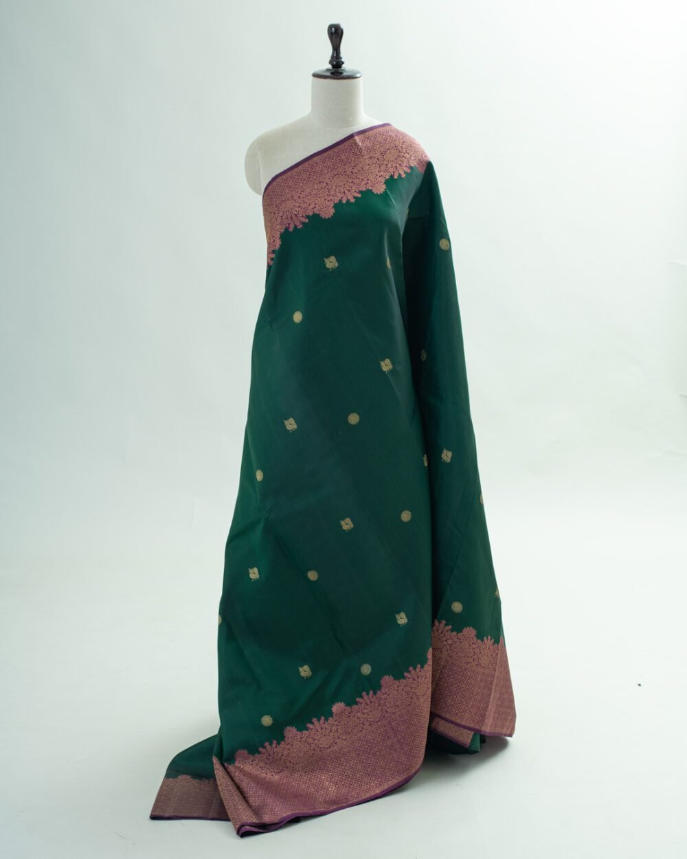 Dark Green Kanjivaram silk saree