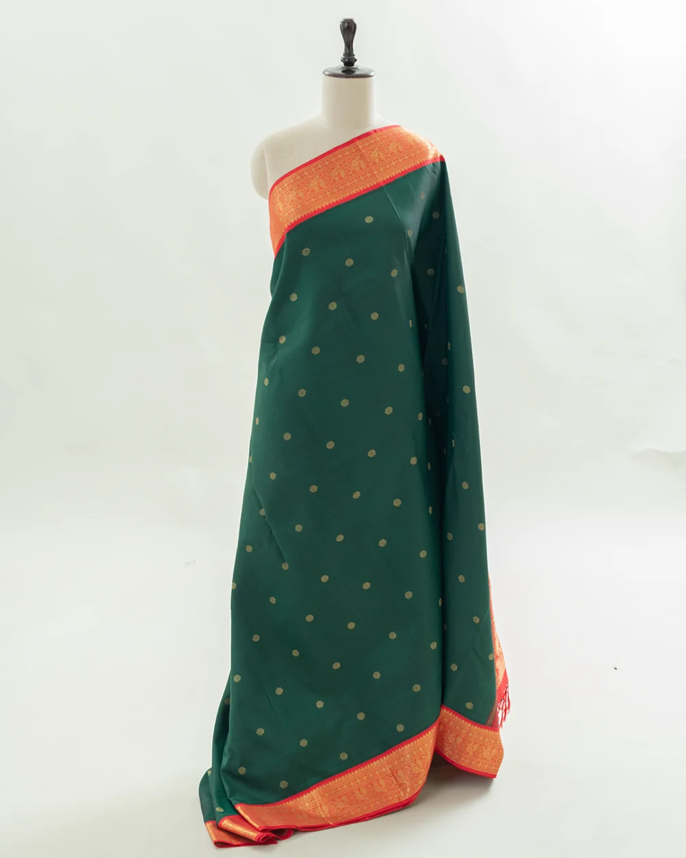 Deep Green Kanjivaram Silk Saree