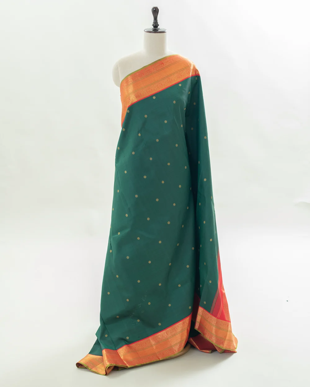 Deep Emerald Green Kanjivaram Silk Saree