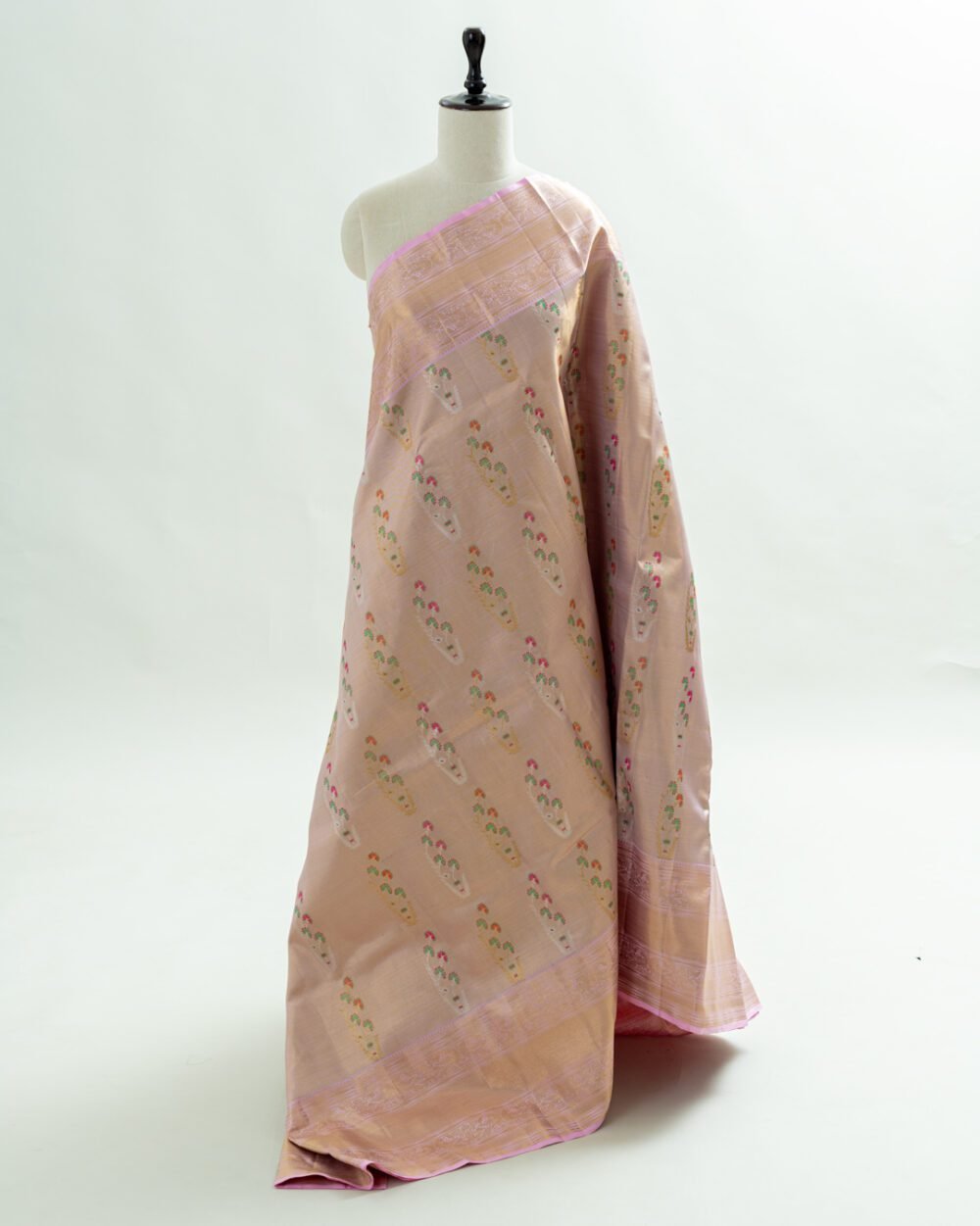 Soft Peach Kanjivaram silk saree