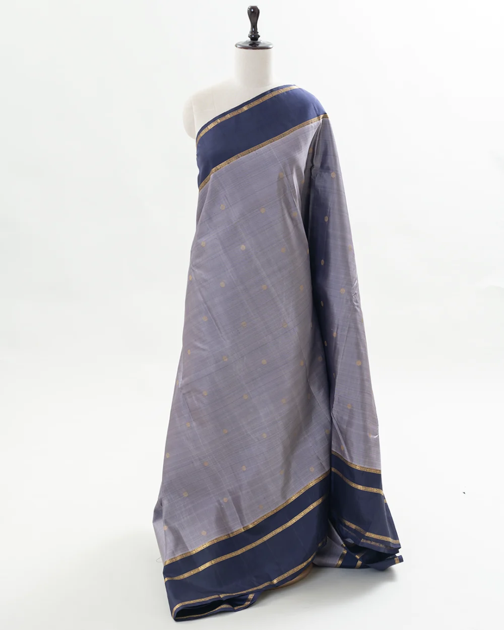 Elegant Steel Grey Kanjivaram Silk Saree