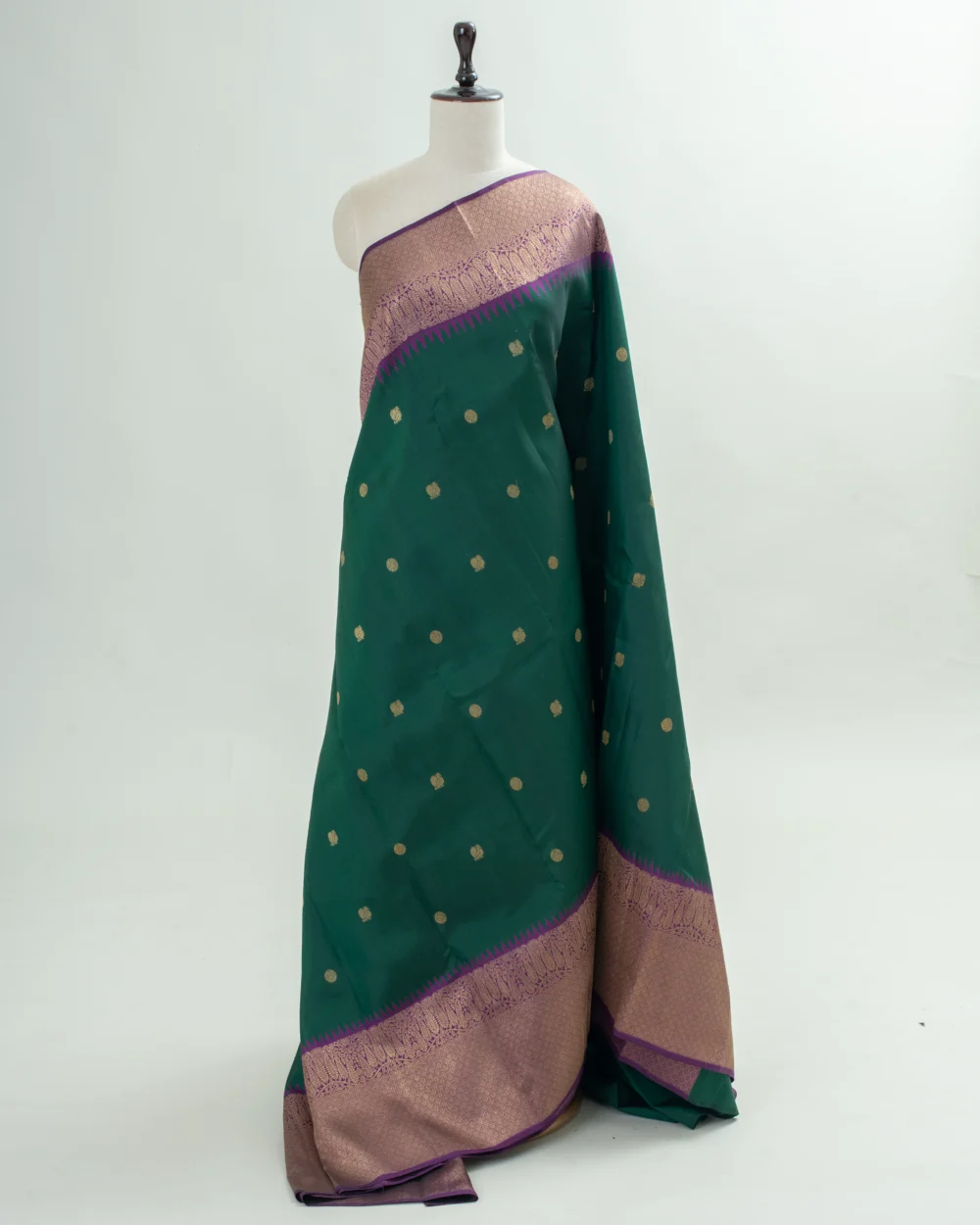 Forest Green Kanjivaram silk saree