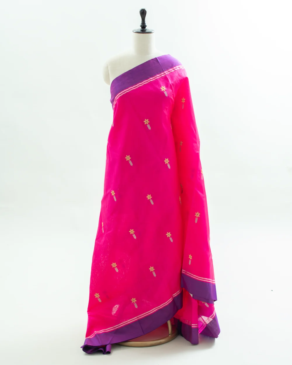 Vibrant Pink Chanderi Silk Saree