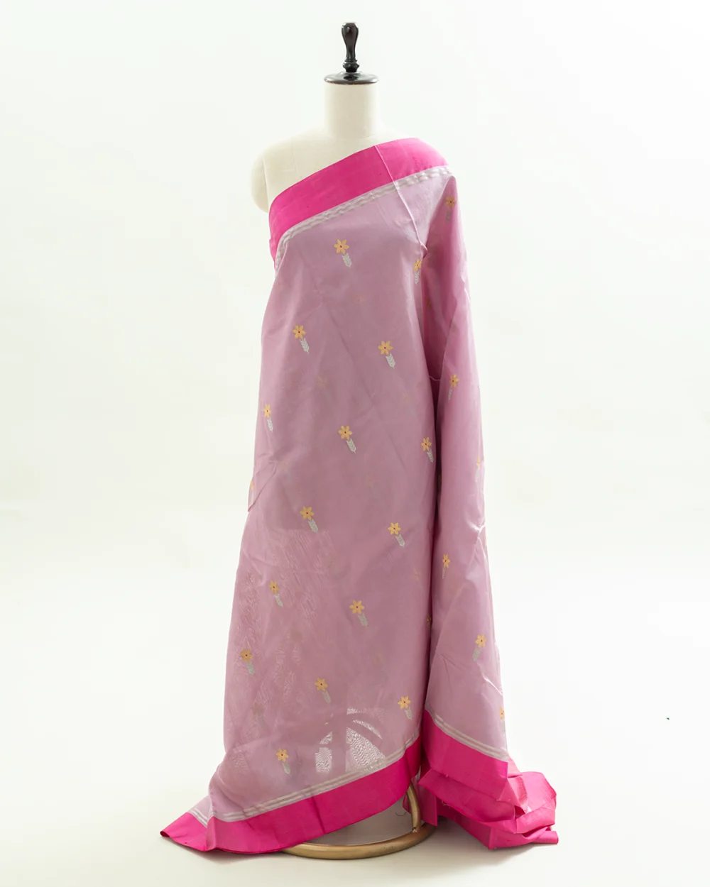 Onion Pink Chanderi Silk Saree