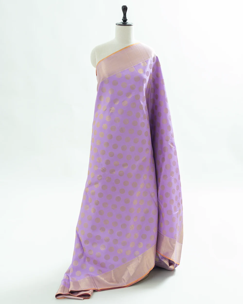 Lavender Gold Butta Kanjivaram Silk Saree