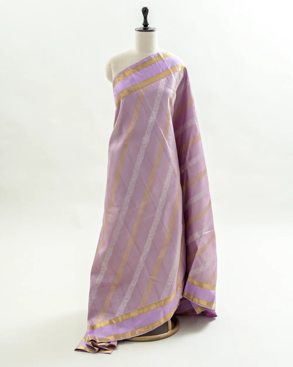 Lavender Gap border Kanjivaram Silk Saree