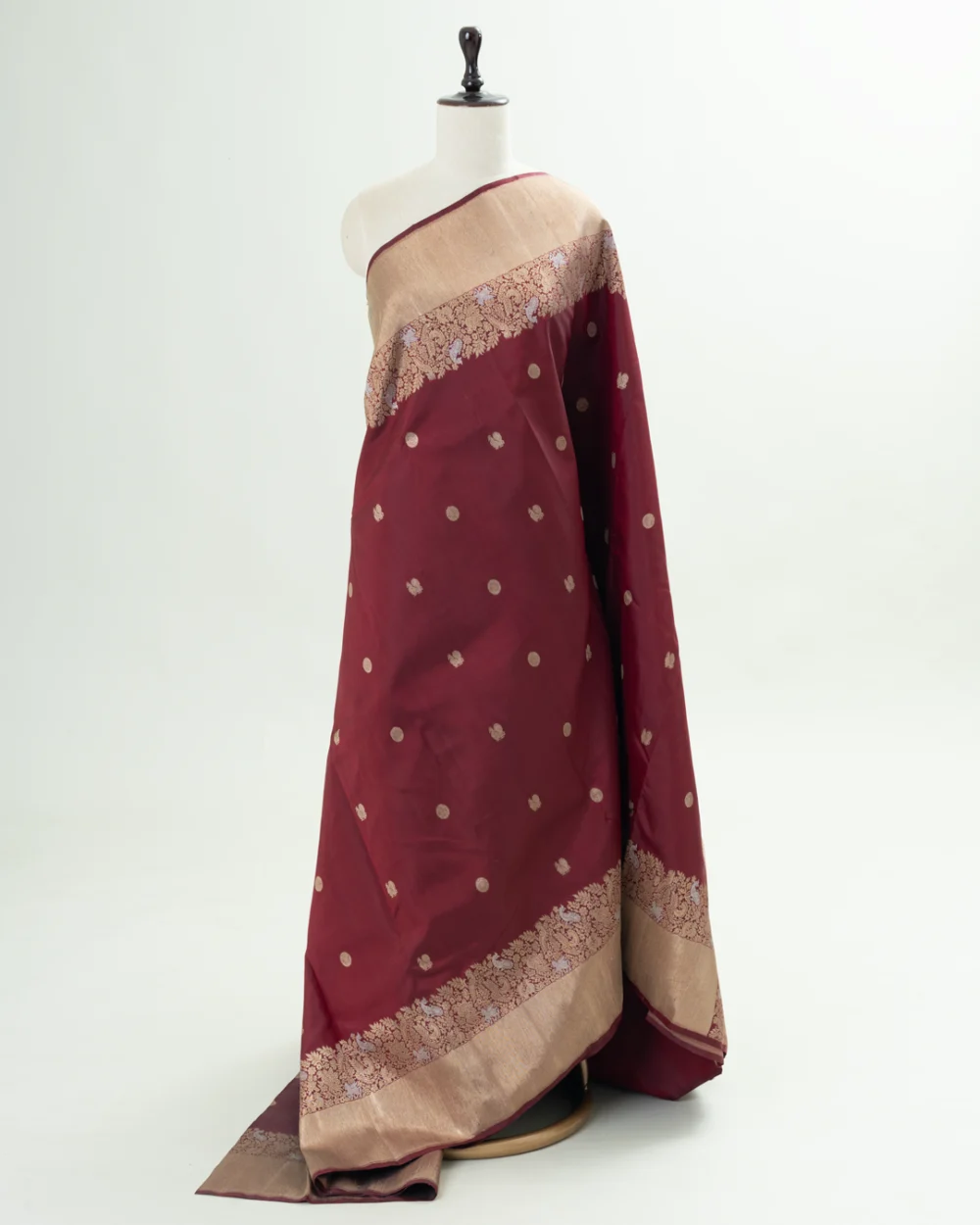 Deep Maroon Kanjivaram Silk Saree