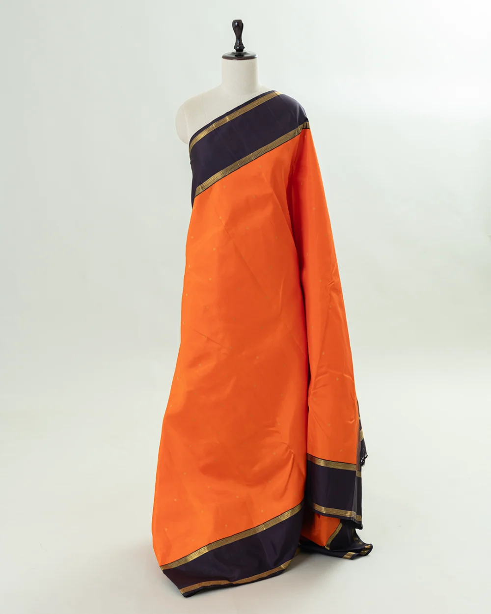 Vibrant Orange Kanjivaram Silk Saree