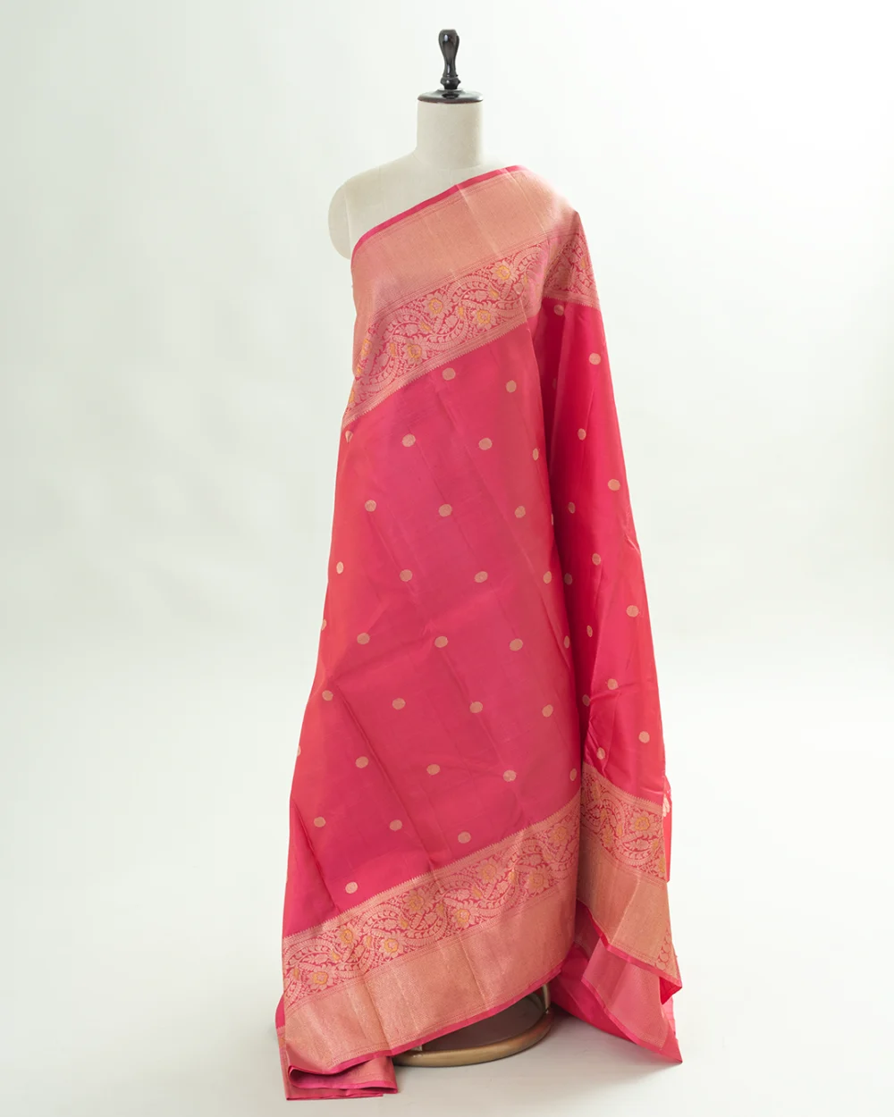 Vibrant Pink Kanjivaram Silk Saree
