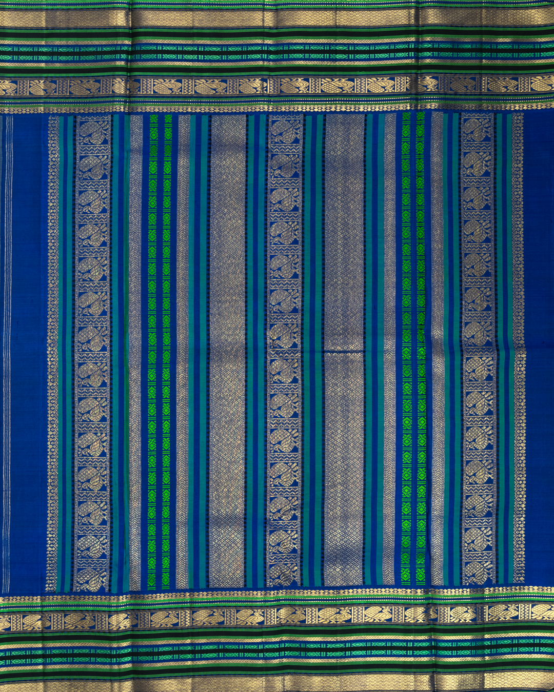 Sky Blue Kanjivaram Silk Sareewith with Mayil Motifs - Image 5