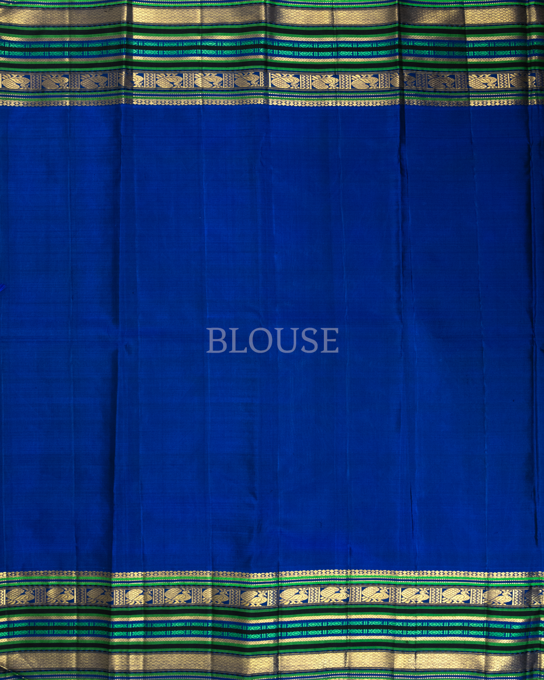 Sky Blue Kanjivaram Silk Sareewith with Mayil Motifs - Image 6