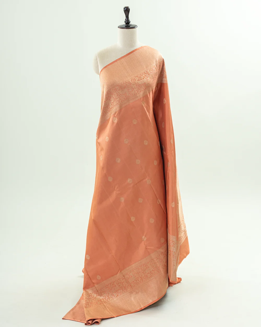 Peach Kanjivaram Silk Saree