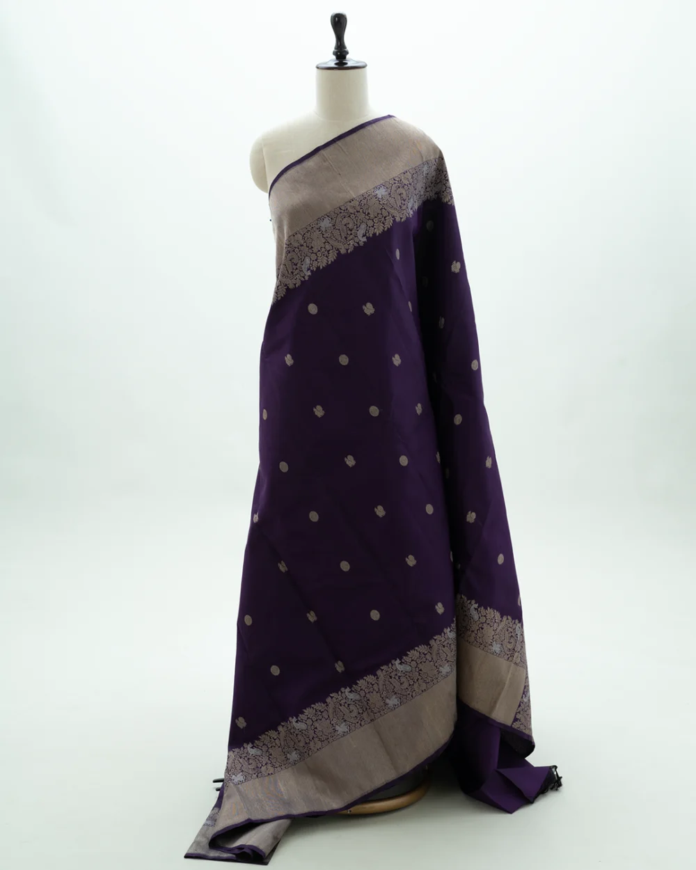 Deep Voilet Purple Kanjivaram Silk Saree