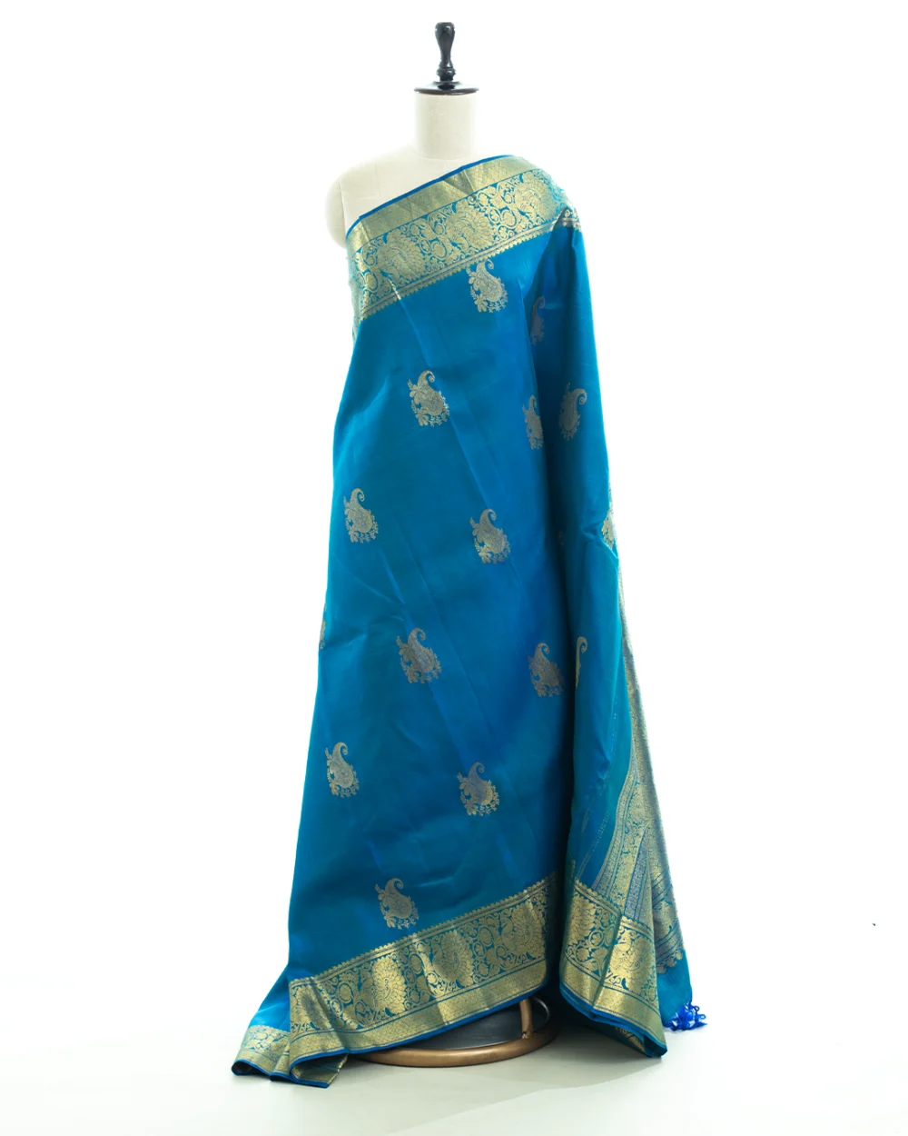 MS Blue Kanjivaram Silk Saree