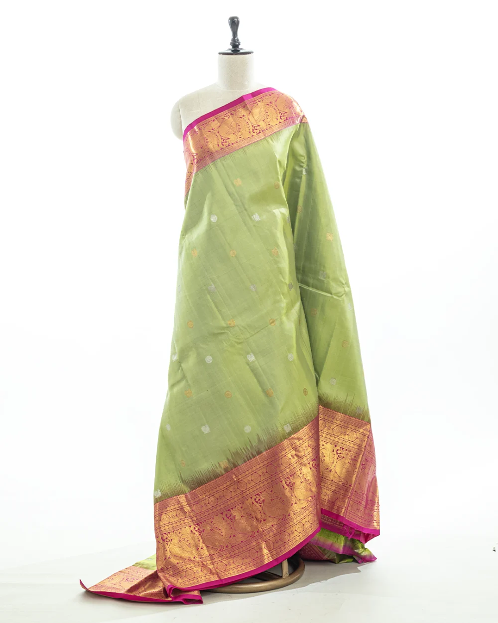 Light Green Kanjivaram Silk Saree