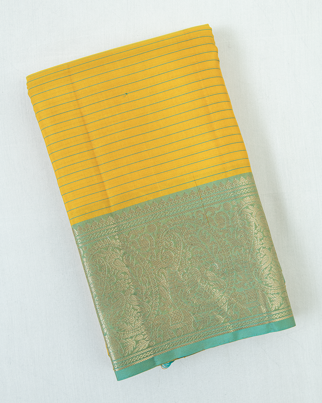 Mustard Yellow Kanjivaram Silk Saree - Image 4