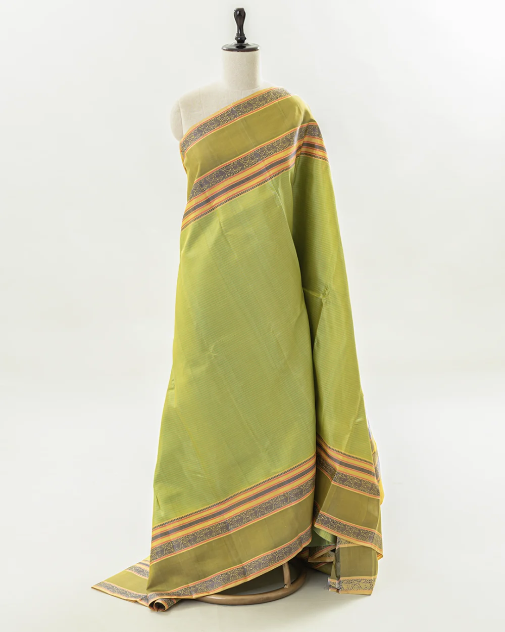 Lime Green Kanjivaram Silk Saree