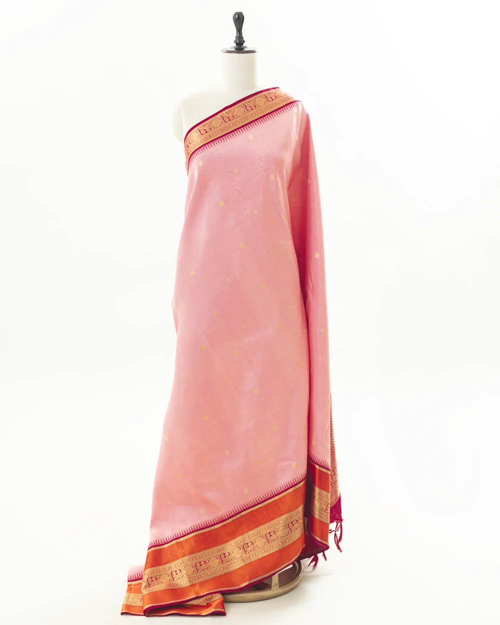 Peach Pink Kanjivaram Silk Saree