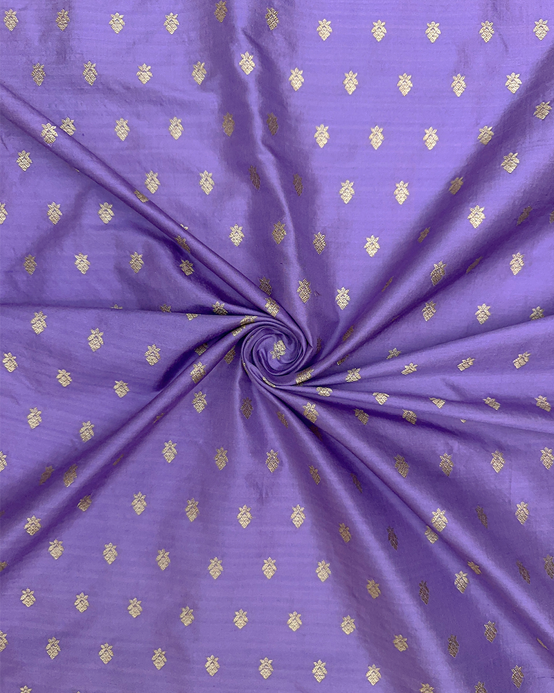 Lavender Zari Butta Silk Fabrics