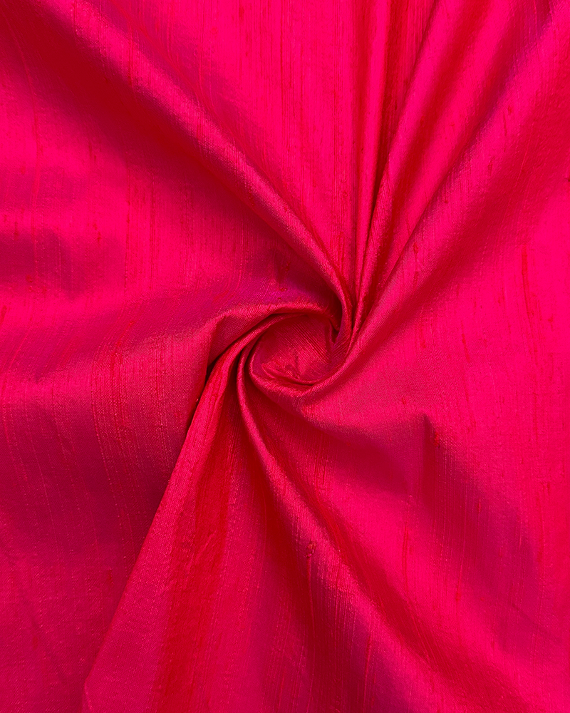 Fuschia Pink Dual Shade Plain RawSilk Fabric