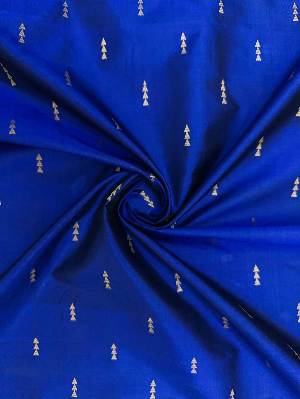 Royal Blue Kanchi Silk Zaributta Fabric