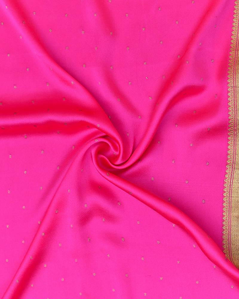 Hot Pink Crape Silk Fabric