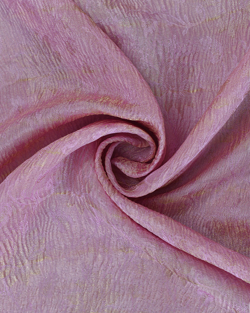 Pink Crush Tissue Fabric With Floral Design