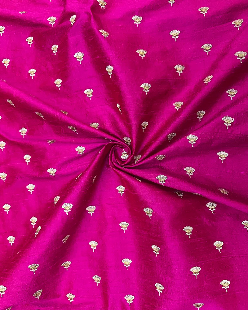 Pink Rawsilk Embroidery Fabric