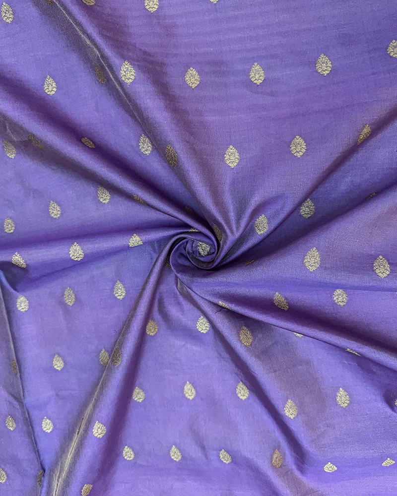 Lavender Munga Tissue Zari Butta Silk Fabrics