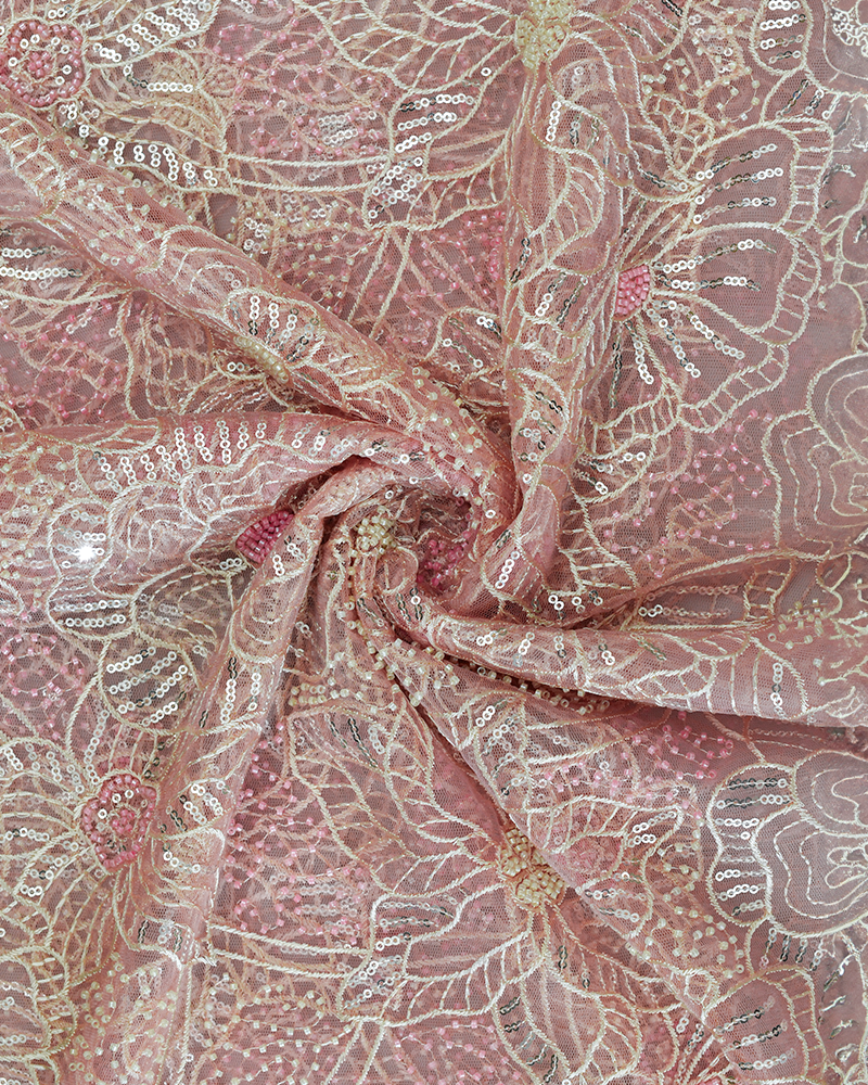 Soft Blush Pink Net Fabric