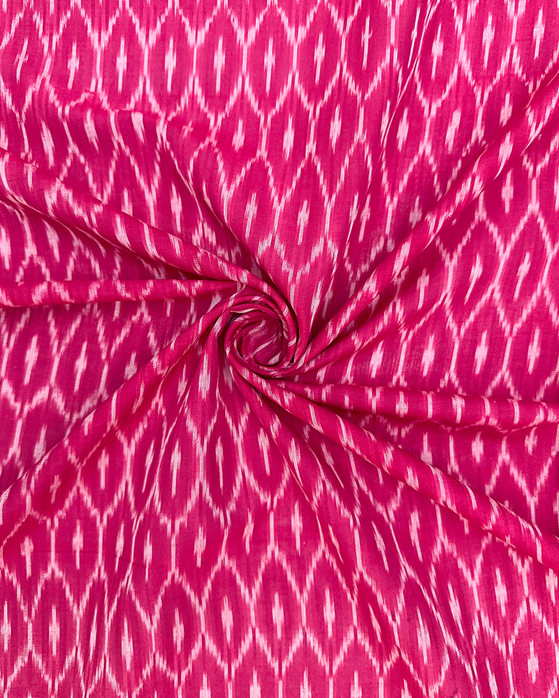 Pink Ikkat Cotton Fabric