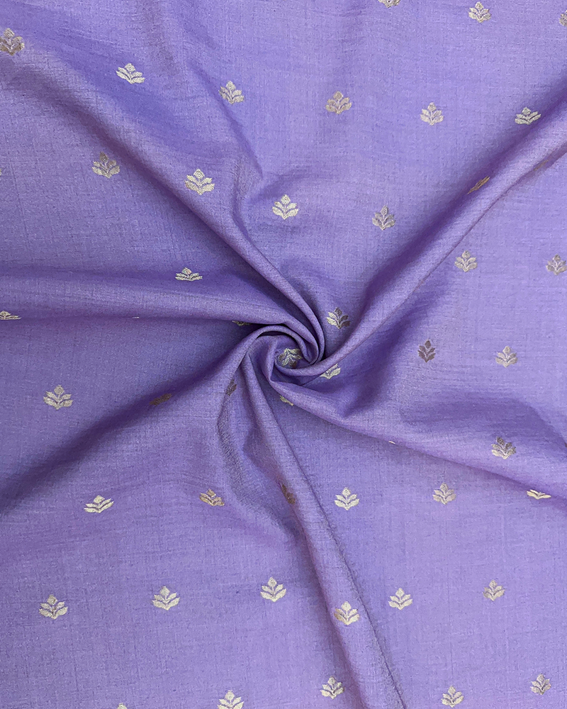 Lavender Munga Tissue Zari Butta Silk Fabrics