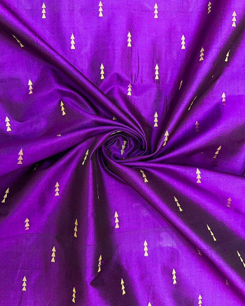 Purple Silk Zari Butta Fabric