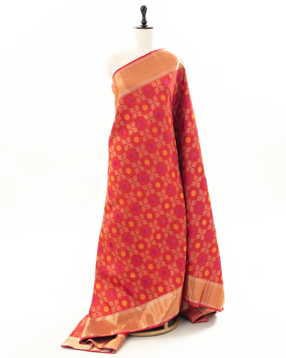 Vibrant Red Kanjivaram Silk Saree