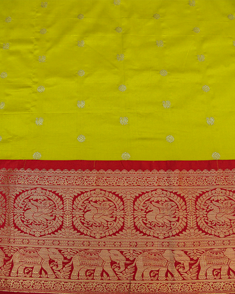 Kili Pachai Kanjivaram Lehanga Fabric - Image 3