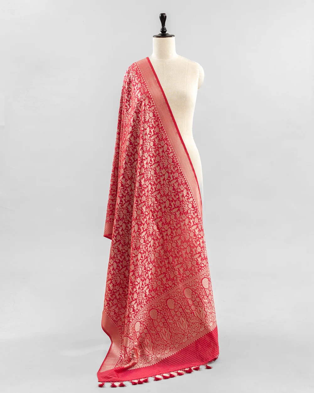 Crimson & Gold Banarasi Silk Dupatta
