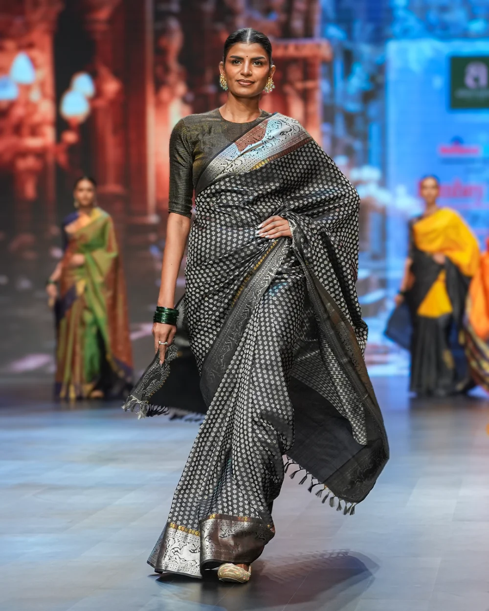 Black Kanjivaram Handloom Silk Saree