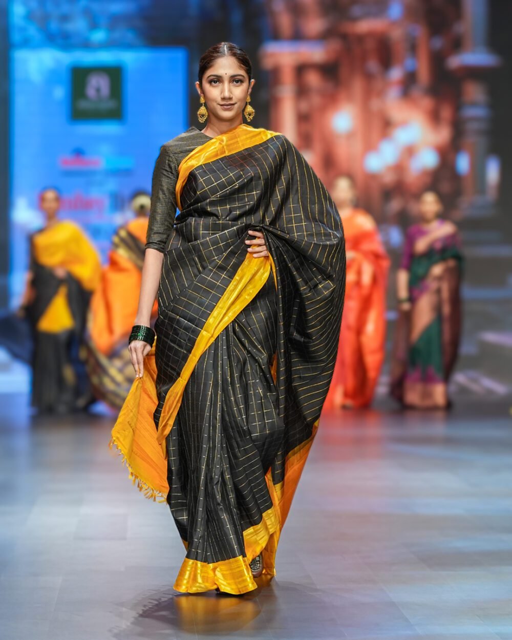 Black Kanjivaram Handloom Silk Saree