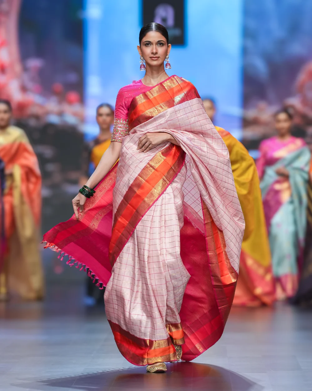 Pastel Pink Kanjivaram Handloom Silk Saree