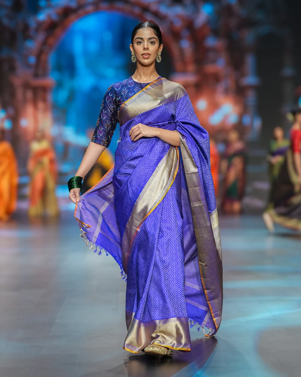 Royal Blue Kanjivaram Handloom Silk Saree
