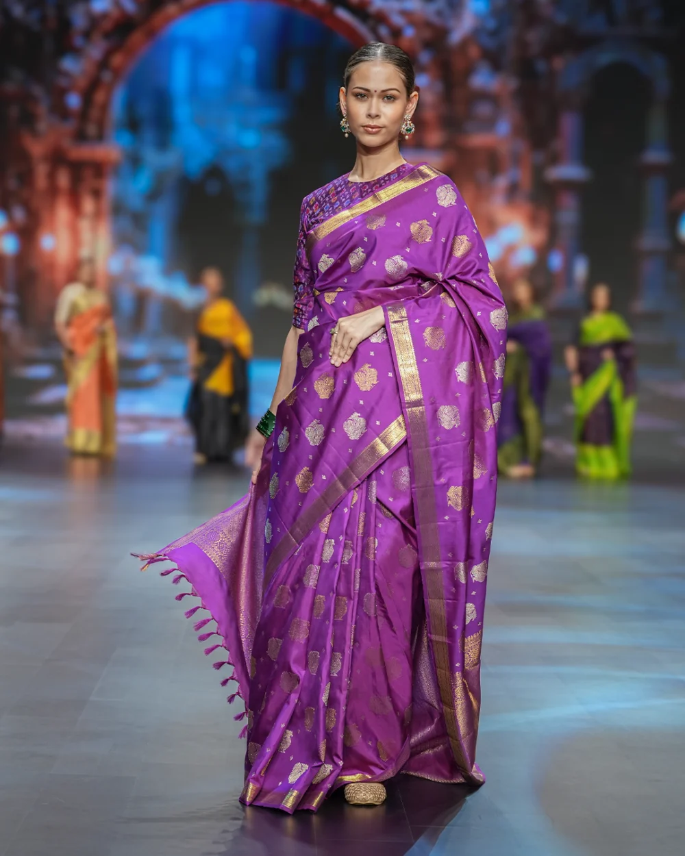 Royal Purple Kanjivaram Handloom Silk Saree