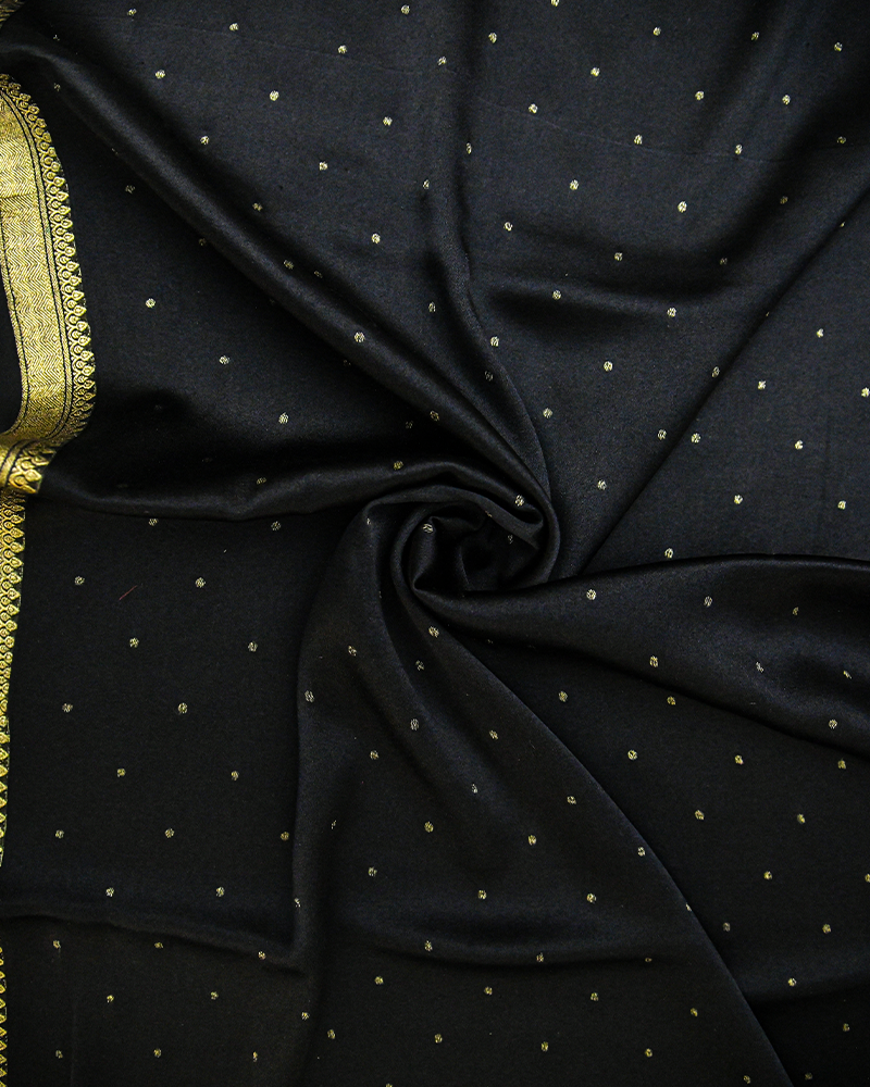 Black Crape Silk Fabric