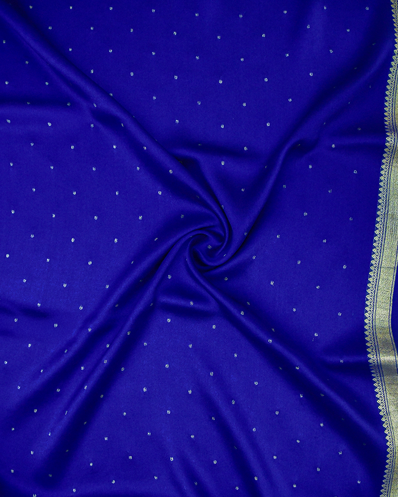 Blue Crape Silk Fabric