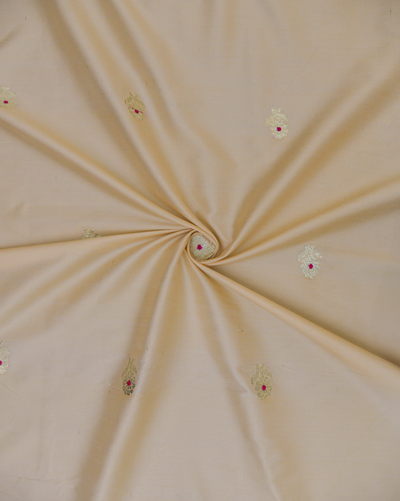 Cream Banarasi Silk fabric