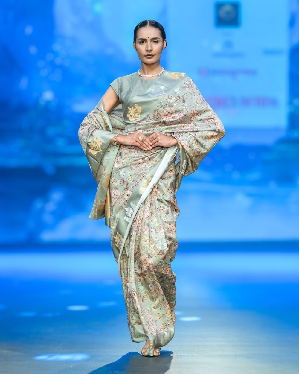 Sage Green Chaniya silk Saree